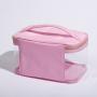 Newest Portable Multi Color Women Pink Transparent PVC Nylon Cosmetic Wash Bag Toiletry Bag Zipper Clear Makeup Bag