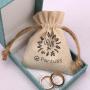 8*10cm Custom Logo Printing Recyclable Cotton Drawstring Bag For Jewelry Packing Small Natural Muslin Gift Jewelry Pouch