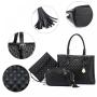 LOVEVOOK 2023 Quilted Vegan Leather Crossbody Tote Hand Bags with Tassel for Ladies 3in1 Large Women's Purses and Handbags