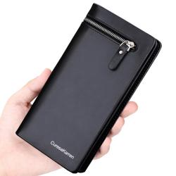 OEM094 Leather Men Luxury Wallet For Men Classic Clutch Bags Fashion Card Holder Long Wallet Zipper Coins Purses