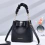 2023 New Bow Fold Thread Open Button Handbag For Women Retro Bucket Bag Sacs A Main Chic Pour Femme Bags Woman Ladies