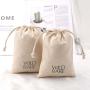 Hot Sale Organic Plain Cotton Drawstring Gift Bag For Christmas Wedding Custom Logo Printed Muslin Dust Cotton Pouch
