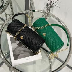 Korean ladies shoulder cylinder bag 2024 fashion new simple women's messenger bag design embroidery chain crossbody bags