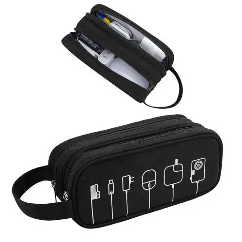 Water Repellent Travel Hanging Cosmetic Organizer Medium Toiletry Zipper Storage Bags Customized Makeup Cases