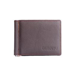 Money Clip Mini Wallets Genuine Leather Male Purse Mini Vintage Slim Wallets