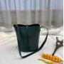 2021 New arrivals Genuine Leather 2 Sets Large Capacity Single Shoulder Bucket Bag Houndstooth Cosmetic Bag Set