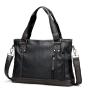 Fashion trendy office handbag Men's business laptop shoulder bag large -capacity PU leather Hand Briefcase Bag 14 inch