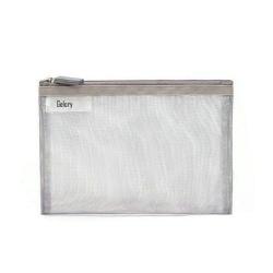 Fashion Nylon Silver Mesh Makeup Bag Ladies Cosmetic Bag Womens Travel Toiletry Pouch