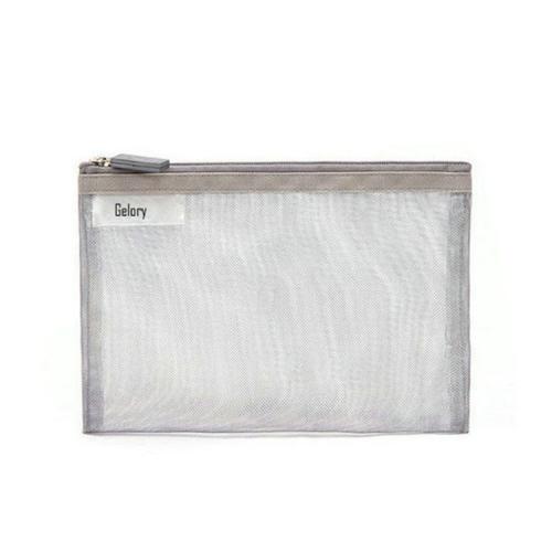 Fashion Nylon Silver Mesh Makeup Bag Ladies Cosmetic Bag Womens Travel Toiletry Pouch