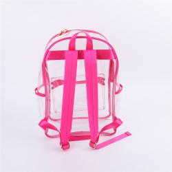 Keymay New Design Popular Back to School Transparent Waterproof PVC Large Backpack Clear Book Bags Clear Backpack School Bag