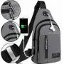 KBW590 Hot Selling Chest Bag Men New USB Shoulder Bag Sports Travel Crossbody Bag Leisure Solid Color Oxford Cloth Satchel