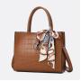 2024 Luxury Crocodile Handbags Fashion Women Handbag With Removable Strap Scarf Design