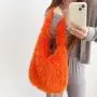 New Plush Shoulder Bag Faux Fur Hobo Bag Large Capacity Marshmallow Macaroon Color Handbag Fashion Bags