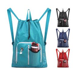 GELORY Customized Drawstring Backpack Outdoor Travel Sport Gym Swimming Bags Mesh Beach String Bag