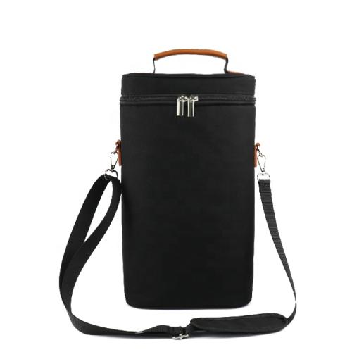 Insulated Two Bottle Wine Cooler Bag With Handle Portable Shoulder Bag Custom Logo