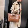 ZWY095 New Simple Solid Color PU Leather Tote Bag Wholesale Fashion Business Waterproof Women Handbag Work Student Organizer Bag