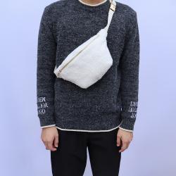 Keymay High Quality Multi-color DIY Personalized Varsity Letter Patches Plush Fanny Pack Belt Bag Sherpa Bum Bags for Women