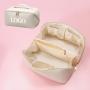 private label black women double layer quilted pu make up pouch storage cosmetic bags travel makeup bag