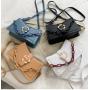 2024 Women's Underarm Bag New Fashion Single Shoulder Crossbody Bag Half Moon Pattern Flower Buckle Thick Chain PU Ladies Bag
