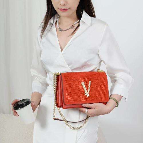 Eye-Catching Diamonds Ladies Shoulder Bags 2024 Side Bags For Girls crossbody Chain designer ladies bags factory supplier 24 cm