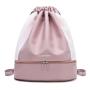 Large Swimming Nylon Bag Drawstring Swim Gym Backpack with Separated Dry and Wet Compartments