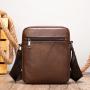 Popular casual genuine leather sling shoulder bag men's cowhide crossbody shoulder small bag mobile phone bag wholesale