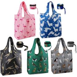 Wholesale Fashion Custom Printed Reusable Eco Tote Grocery Bags Heavy Duty Large Capacity Shopping Bags