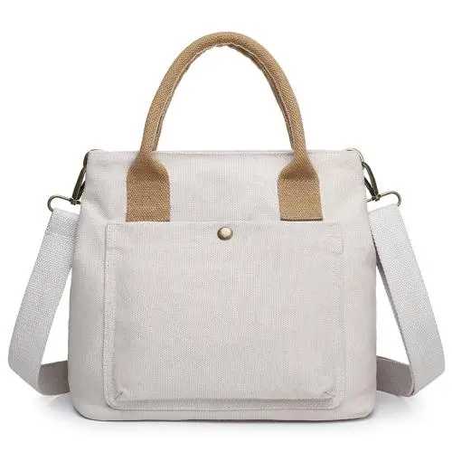 Custom Canvas Ladies Tote Handbags Durable Fashion Female Shoulder Bag Wholesale Crossbody Bag for Women