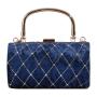 HR515 Women Luxury New Fashion Lingge Texture Handbag Ladies Crossbody Chain Dinner Clutch Bag PU Leather Lock Drum Shaped Bag