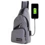 HR114 Hot Sale Simple Men's Oxford Backpack USB Charge Vertical Square Shape Travel Chest Bag Fashion Shoulder Messenger Bag