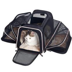 PE030 Pet Carrier Bag Cat Travel Bag Animal Backpack Durable Expandable Airline Approved Cat Bag Pet Cages Carrier for Travel