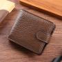 High-End Men's Cross-Border Short Wallet Multi-Function PU Leather Credit Card Bag with Waterproof Coin Purse