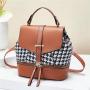 Fashion Lady Designer Bags Classic Swallow Gird Solid Color PU Leather Backpack Women Metal Zipper & Flap Buckle Satchel Purse