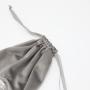 Custom Embroidery Logo Velvet Drawstring Dust Cloth Shoe Bag Large Gray Velvet Gift Shopping Bag For Shoe