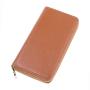 Custom Black Long Zipper Purses for Men Litchi Genuine Leather Wallet Women