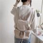 Fashion Backpack Women Cotton Drawstring Bag Leisure Multiple Pockets Nylon Stitching Drawstring Backpack