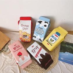 Girl Funny Milk Carton Crossbody Bag Japanese Soft Girl Student Cross-Span Korean Version Antique Sense Bolsos-para-mujeres Bag