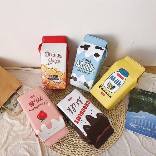 Girl Funny Milk Carton Crossbody Bag Japanese Soft Girl Student Cross-Span Korean Version Antique Sense Bolsos-para-mujeres Bag