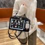 Fashion Holographic PU Leather Ladies Hand Bags Custom Design Clear PVC Ita Bag Crossbody for Pins Display