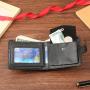 Factory Wholesale Men's Short PU Leather Zipper Buckle Wallet New Coin Purse with Waterproof Feature Foreign Trade Cross-Border