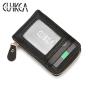 CUIKCA Fashion Lychee Pattern PU Leather Unisex RFID Card Holders Zipper Wallet Driver's License Business ID & Credit Card Case