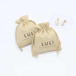 High Quality Natural Jute Burlap Packaging Wedding Jewelry Bag Custom Drawstring Packaging Jute Gift Pouch