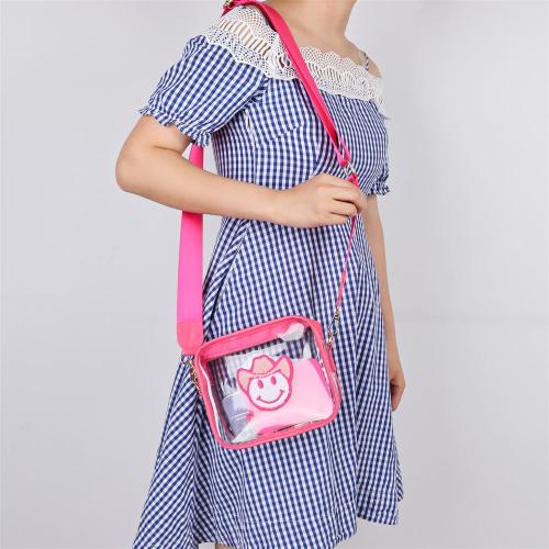 Keymay Hot Sale High Quality 9 Colors Fashion PVC Sport Shoulder Bag Transparent Stadium Bag Clear Crossbody Bag Transparent
