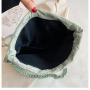 2024 new fashion small square bag knitted fabric simple ladies satchel solid color handbag