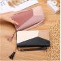 2024 New Fashion Ladies Large Capacity Zipper Wallet Contrast Color Stitching Waterproof Carry Bag Japan South Korea Style