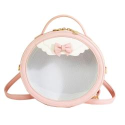 High Quality Custom Beautiful Girls Anime Round Shape Clear Plastic Window Ita Crossbody Bag