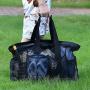 XL317 Large Picnic Bag Toy Storage Bag Travel Handbag Mesh Zipper Beach Tote Bag With Handy Side Pockets