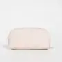 Custom Travel Makeup Bag for Women Portable Organizer Waterproof Purse with Gold Zipper Pink PU Leather Cosmetics Bag