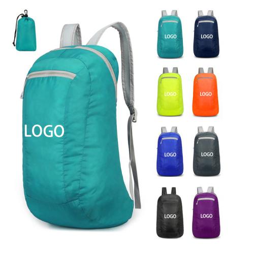 Custom Print Ultra-Lightweight Foldable Backpack Durable Outdoor Travel Casual Daypack for School Training