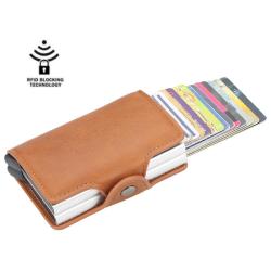 OEM034 Men Wallets Rfid Card Holder Money Bag Male Vintage Black Short Purse Small Aluminum Business Bank Card Slim Wallets